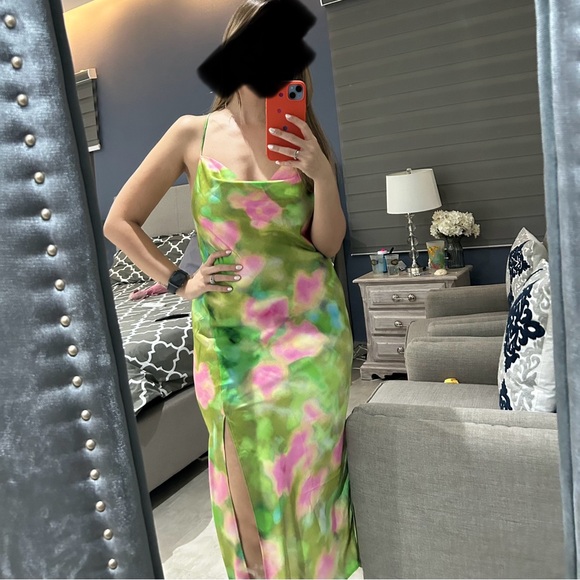 Silky Midi Crossback HM dress. Size Small - Picture 1 of 6